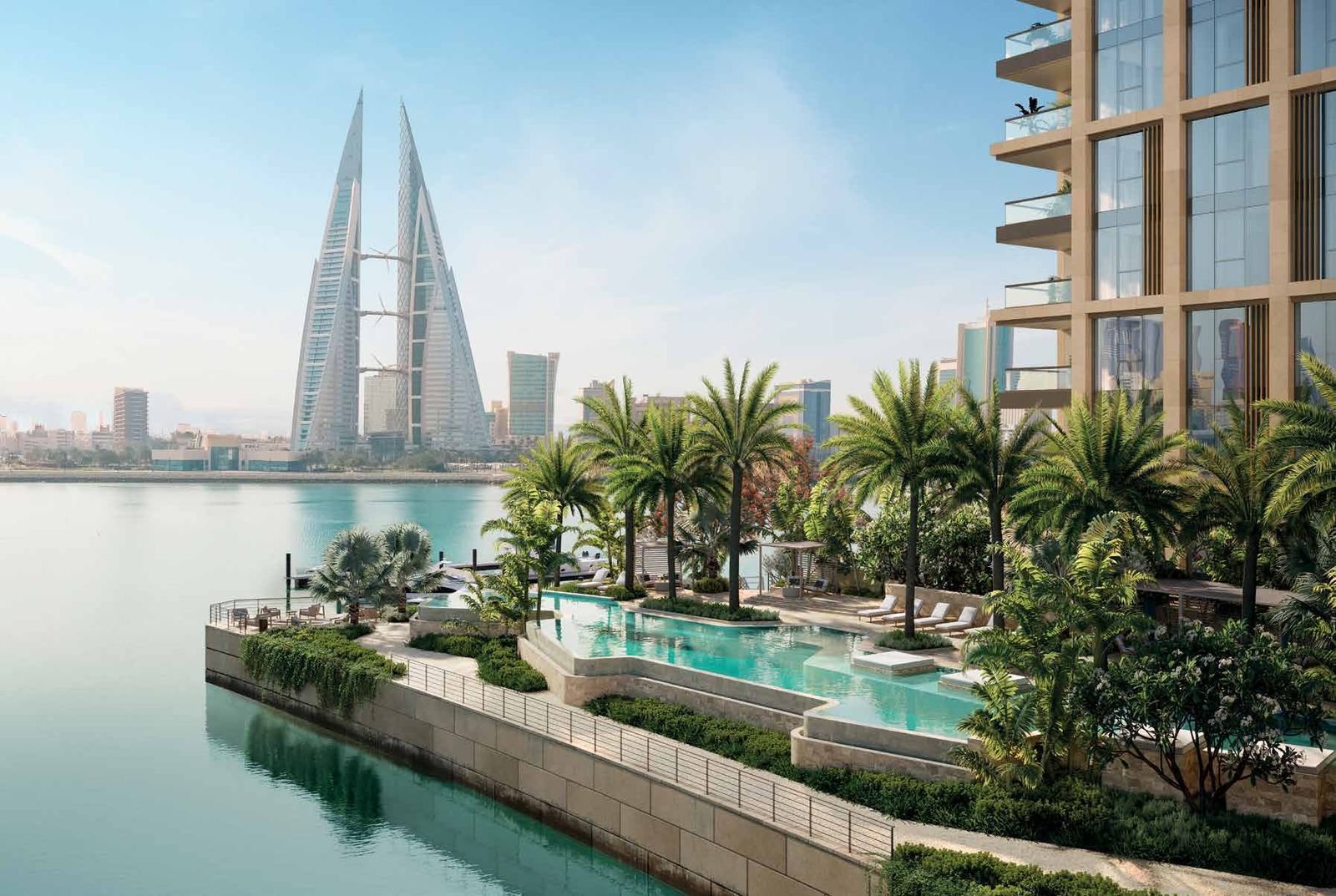 Bahrain Bay towers and waterfront, Manama
